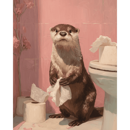Otter in the toilet | Paint by Number