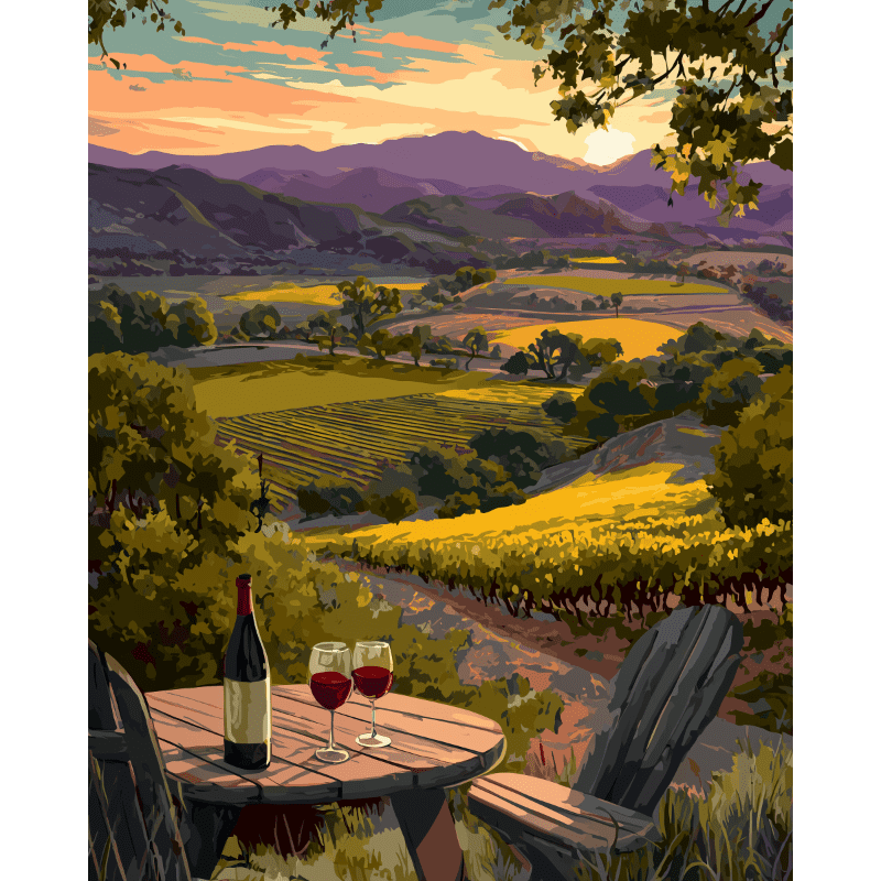 Vineyards land | Paint by Number-Paint by numbers