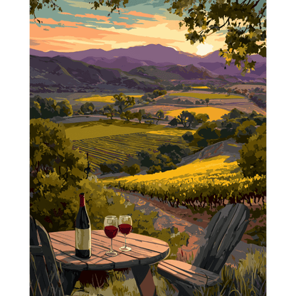 Vineyards land | Paint by Number-Paint by numbers