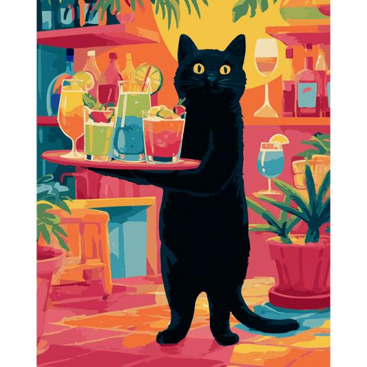 A Barman cat | Paint by Number-Paint by numbers