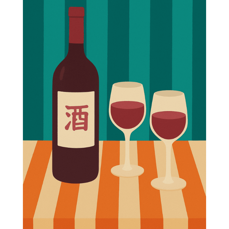 Asian wine | Paint by Number-Paint by numbers