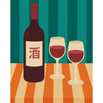 Asian wine | Paint by Number-Paint by numbers
