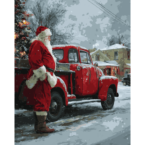 Santa’s Red Ride | Paint by Number