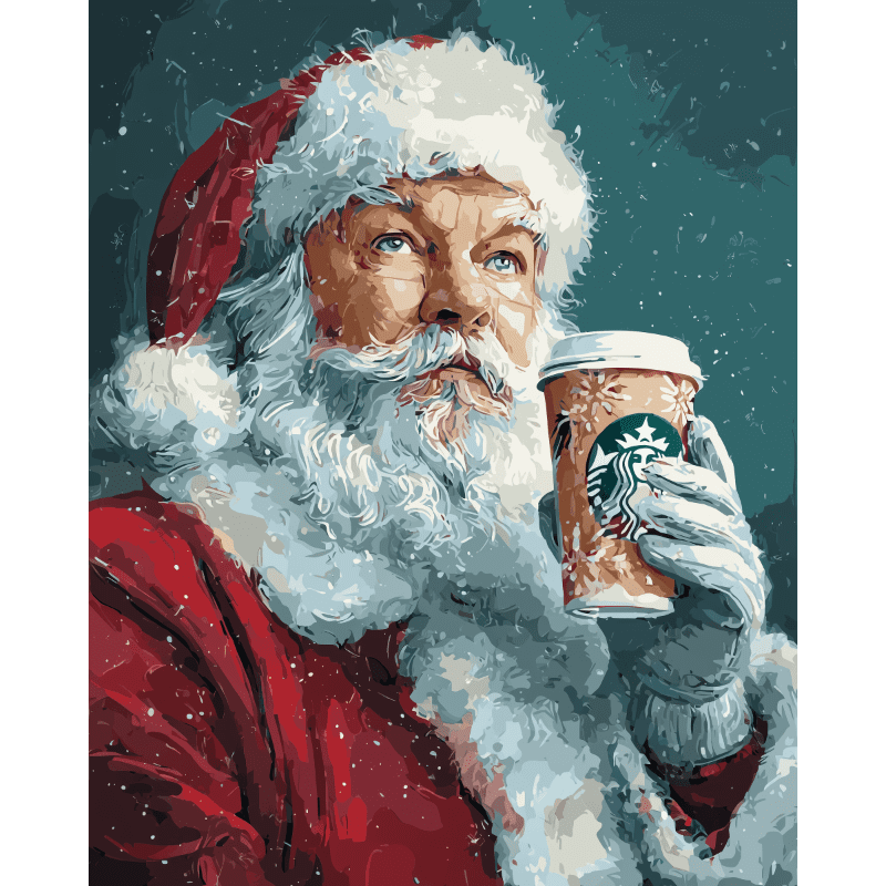 Santa`s Latte | Paint by Number-Paint by numbers