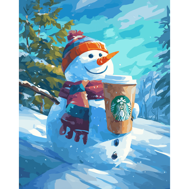 Snow Day latte | Paint by Number-Paint by numbers