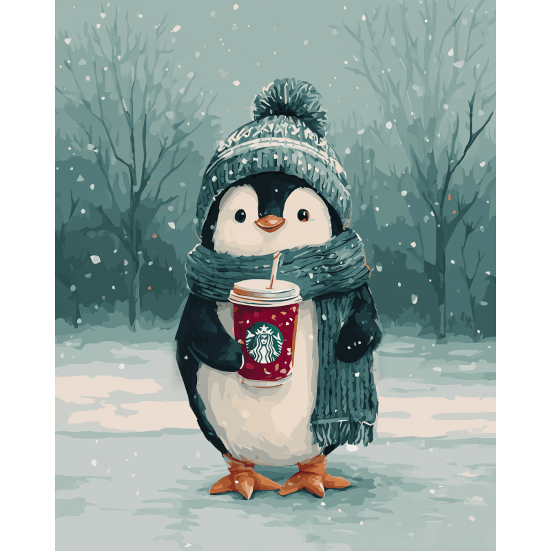 Cozy Winter Sip | Paint by Number-Paint by numbers