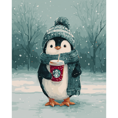 Cozy Winter Sip | Paint by Number-Paint by numbers