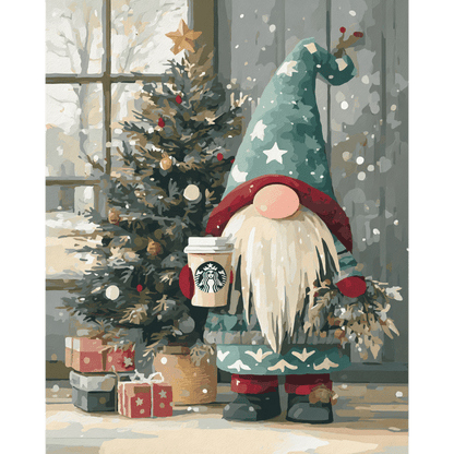 Holiday Gnome | Paint by Number-Paint by numbers