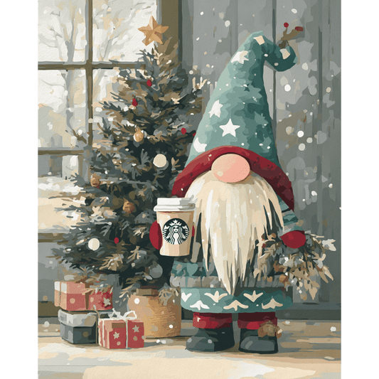 Holiday Gnome | Paint by Number-Paint by numbers