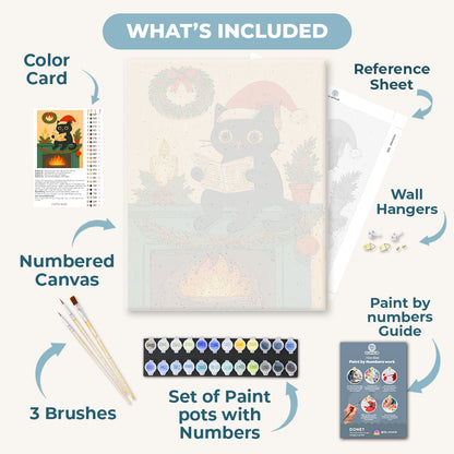 A cat by the fireplace | Paint by Number
