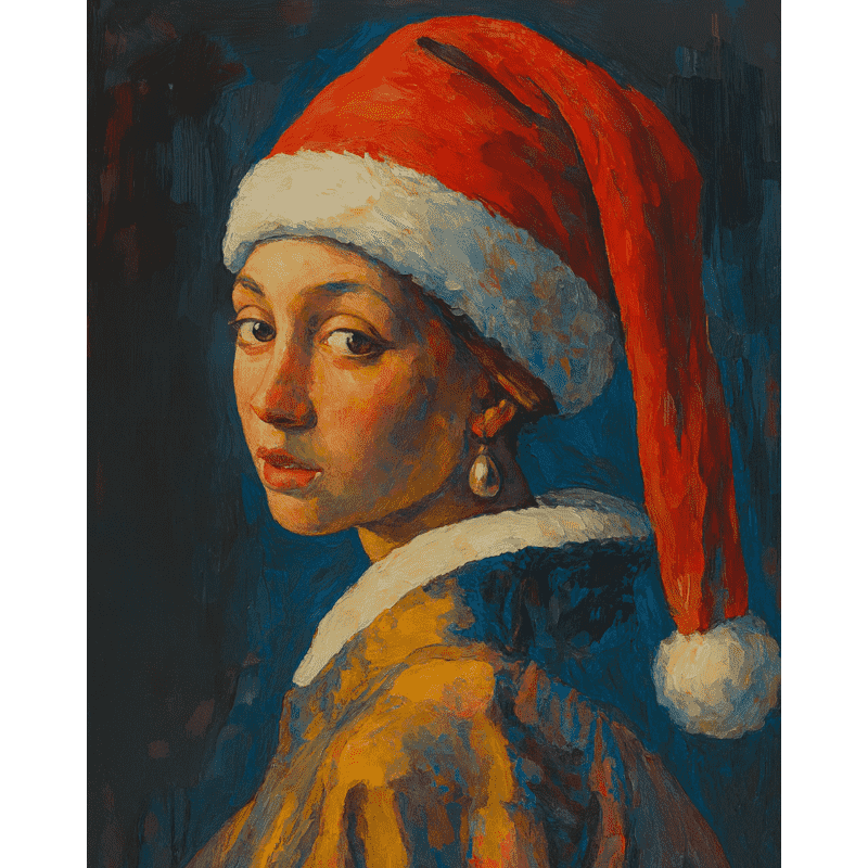 Festive girl with pearl earring | Paint by Number