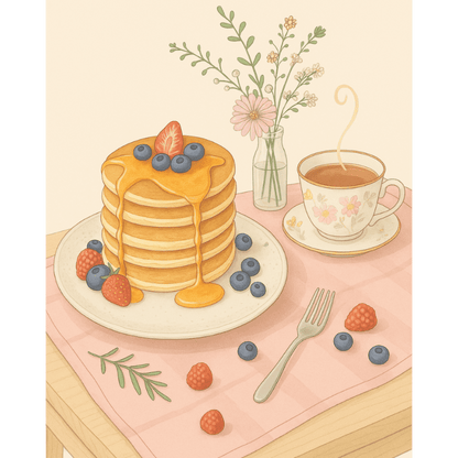 Pancakes with Love | Paint by Number-Paint by numbers