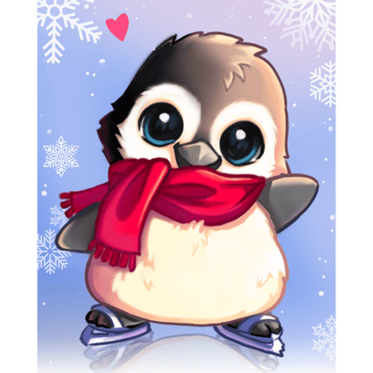 Ice Skating Penguin - By Vink-Paint by numbers