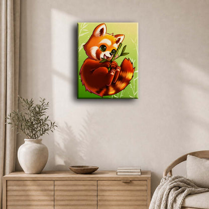 Red Panda With Bamboo – By Vink