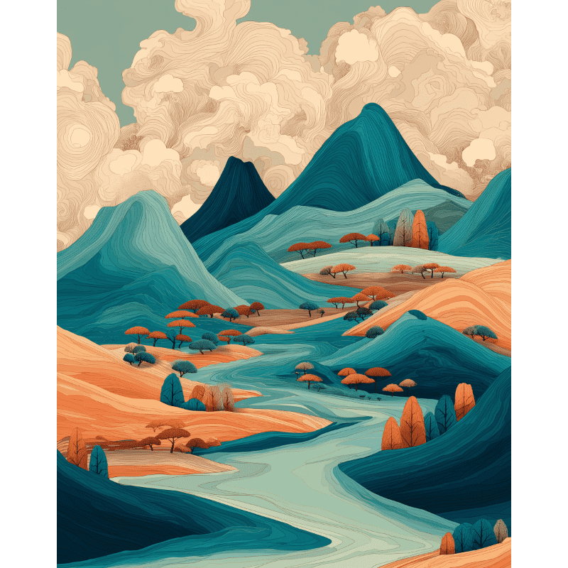 Japanese landscape | Paint by Number