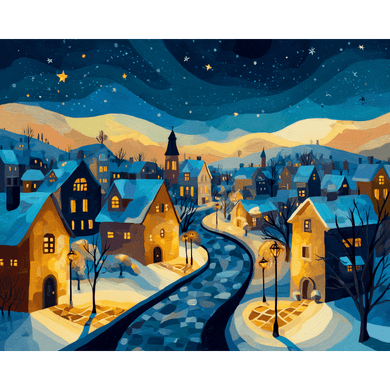 Christmas Eve sunset | Paint by Number