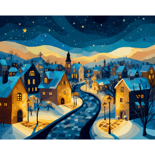 Christmas Eve sunset | Paint by Number