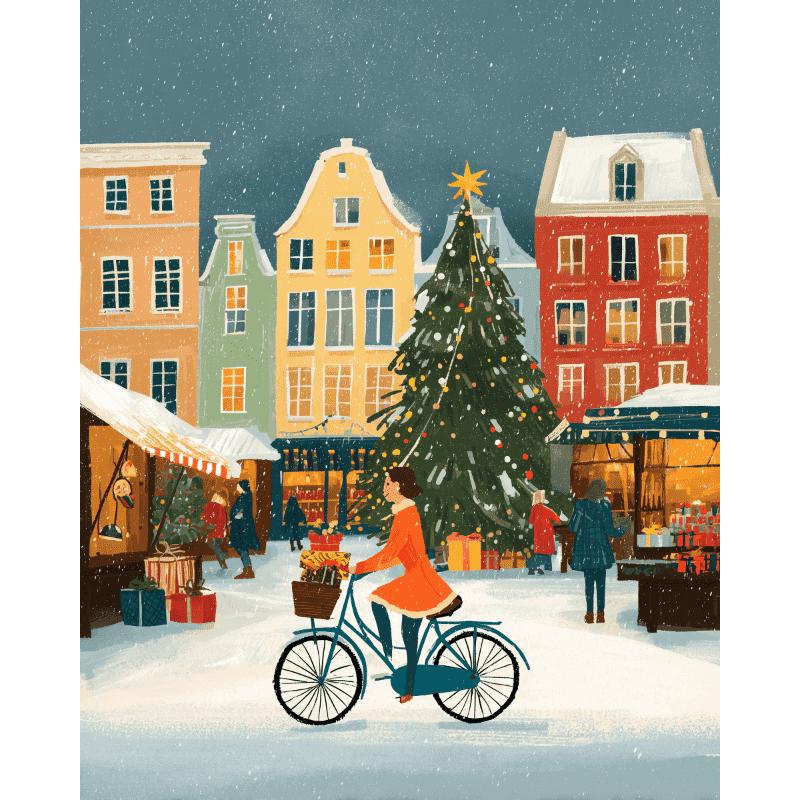 A festive Christmas market | Paint by Number