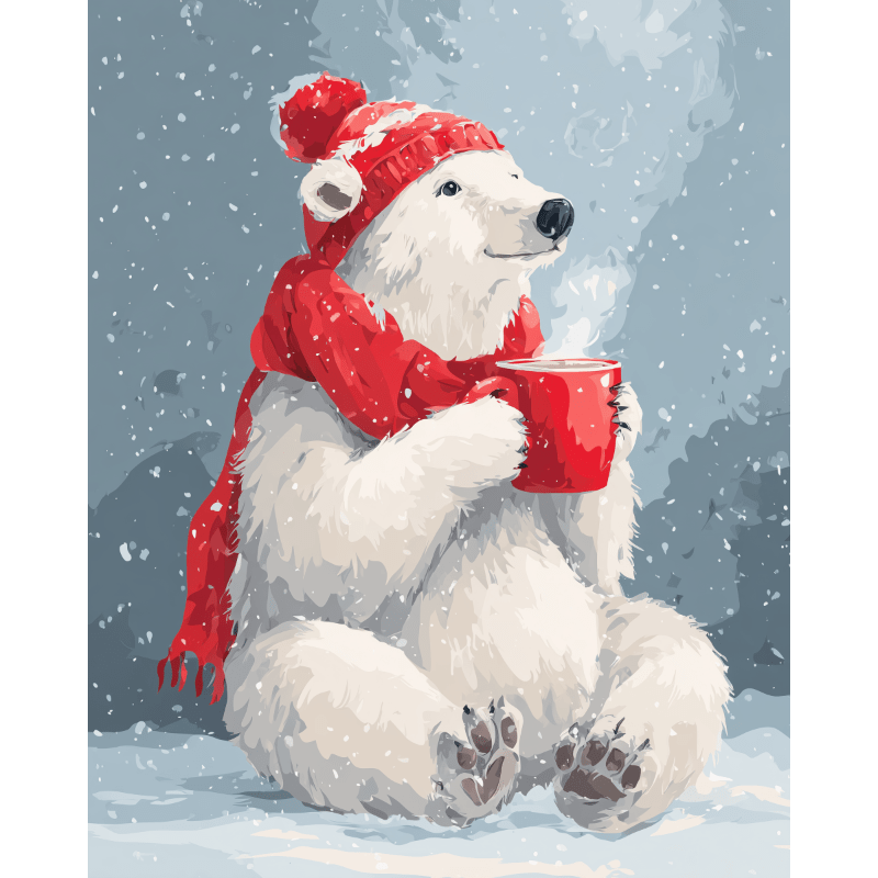Cute polar bear | Paint by Number-Paint by numbers
