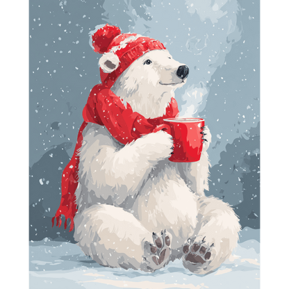 Cute polar bear | Paint by Number-Paint by numbers