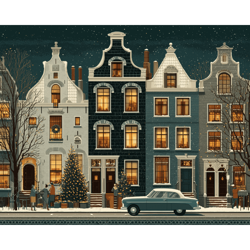 Lights of Amsterdam | Paint by Number-Paint by numbers