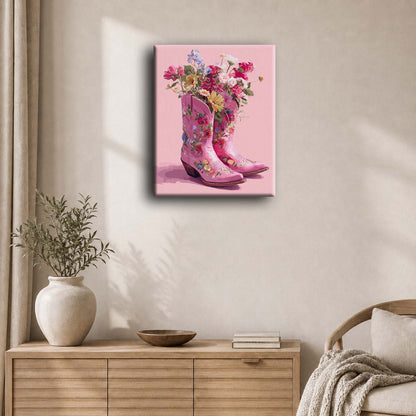 Botas vaqueras floreadas | Pintar por números