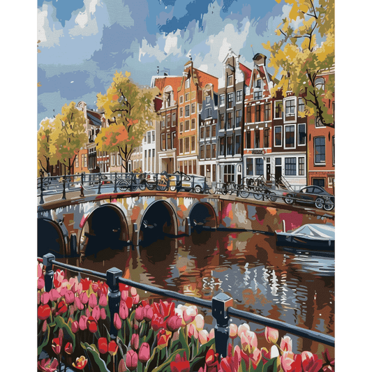 Romantic canal | Paint by Number-Paint by numbers