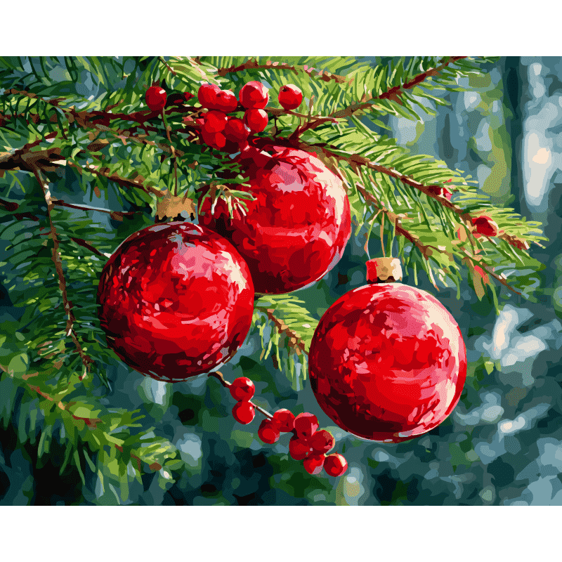 Christmas ornaments | Paint by Number-Paint by numbers