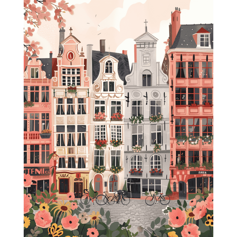 Belgium City | Paint by Number-Paint by numbers