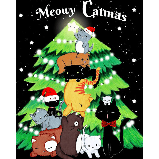 Meowy Catmas - By Tiny Tami | Paint by Number-Paint by numbers