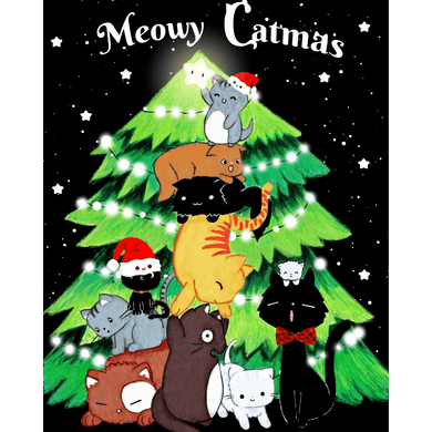 Meowy Catmas - By Tiny Tami | Paint by Number
