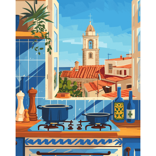 Sunlit kitchen | Paint by Number