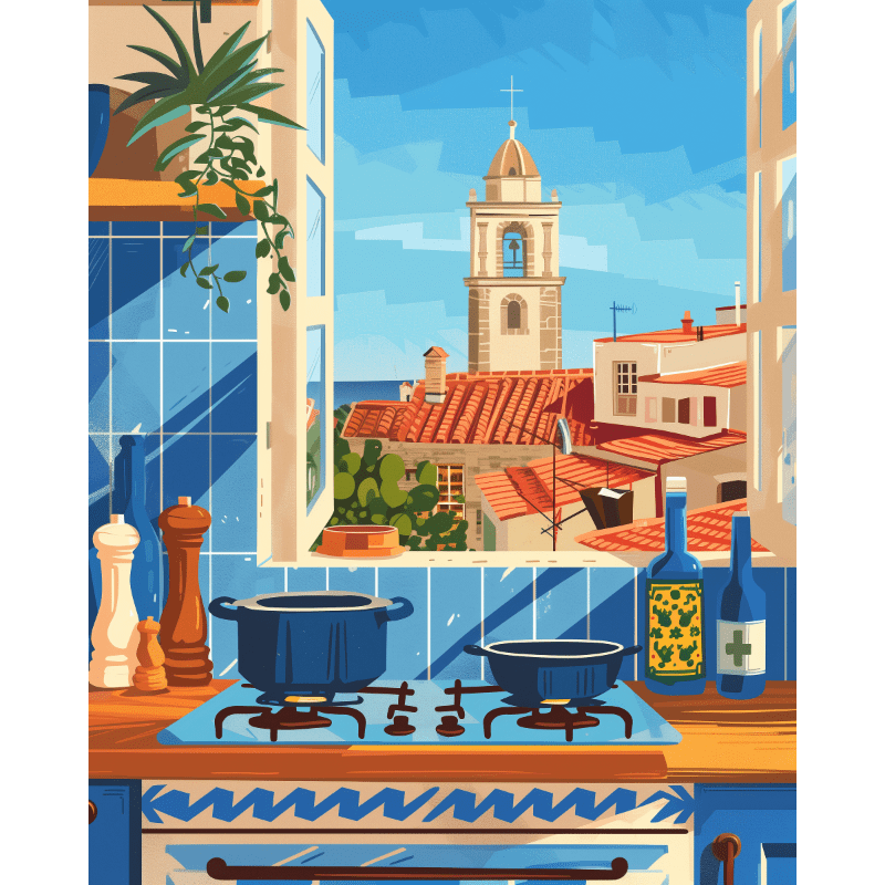 Sunlit kitchen | Paint by Number