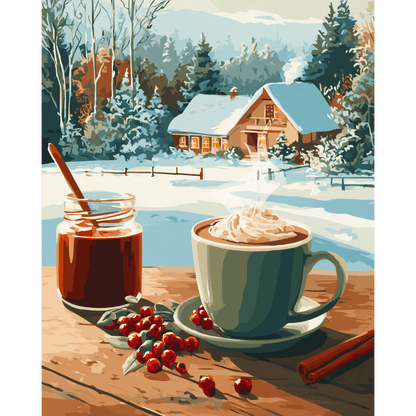 A cozy Winter | Paint by Number-Paint by numbers