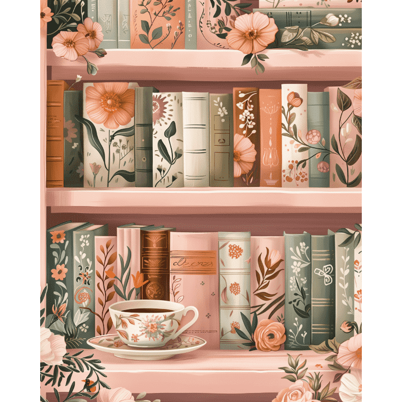 Blooming library | Paint by Number-Paint by numbers
