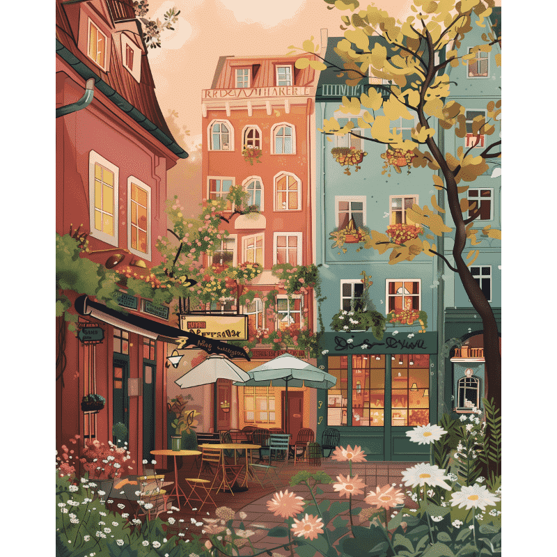 Urban garden | Paint by Number-Paint by numbers
