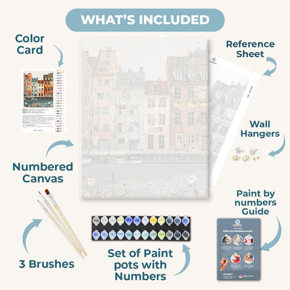 Copenhagen Canal houses | Paint by Number