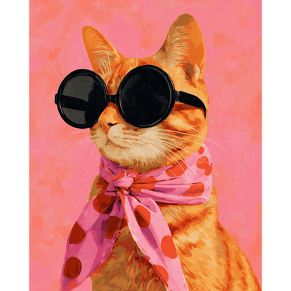 Stylish ginger cat | Paint by Number-Paint by numbers