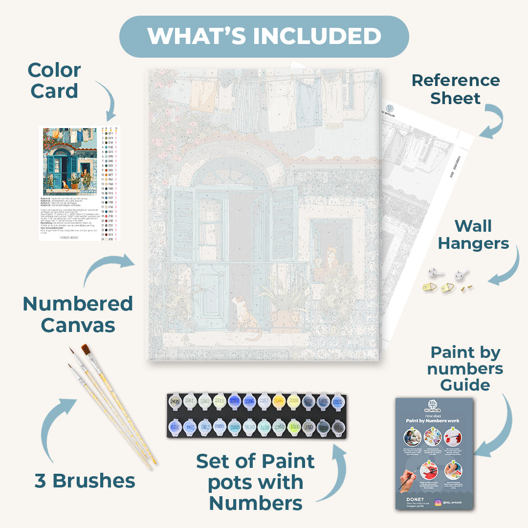 A Mediterranean balcony | Paint by Number
