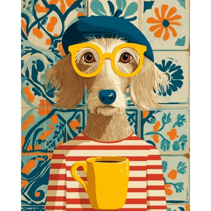 French style dog | Paint by Number-Paint by numbers