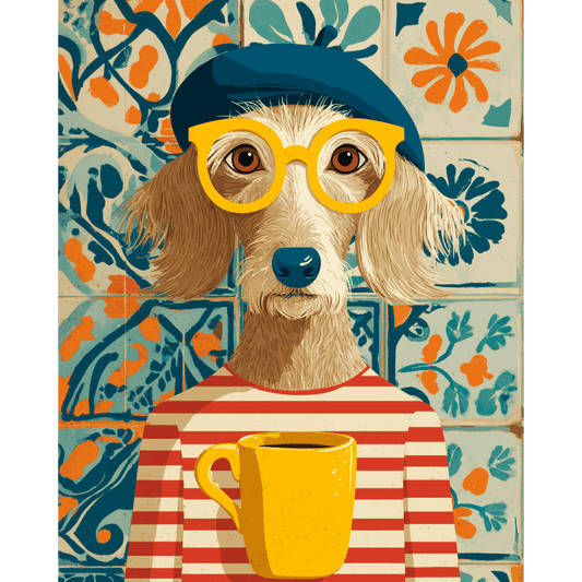 French style dog | Paint by Number-Paint by numbers