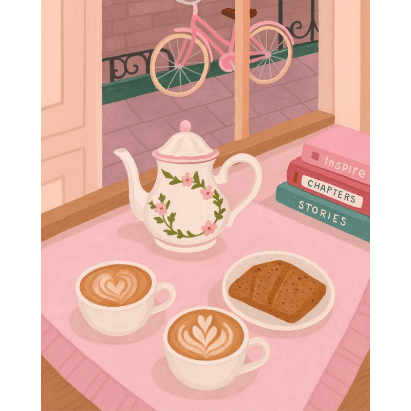 Romantic cafe | Paint by Number-Paint by numbers