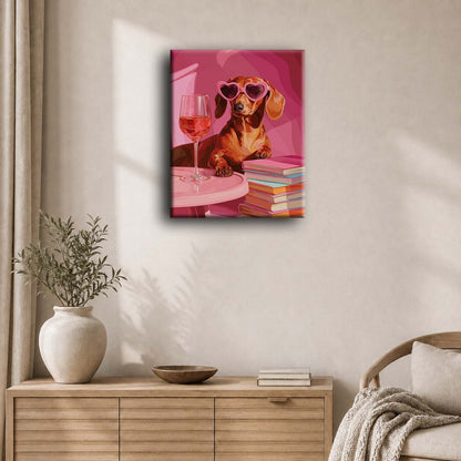Dachs i rosa | Maleri etter tall