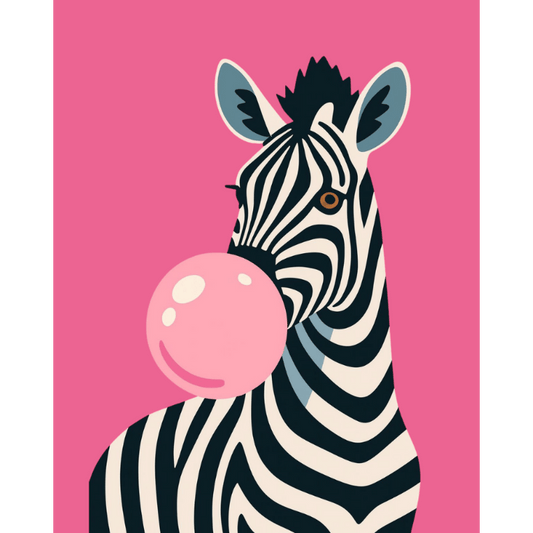 Chewing gum Zebra | Paint by Number- Paint by Numbers
