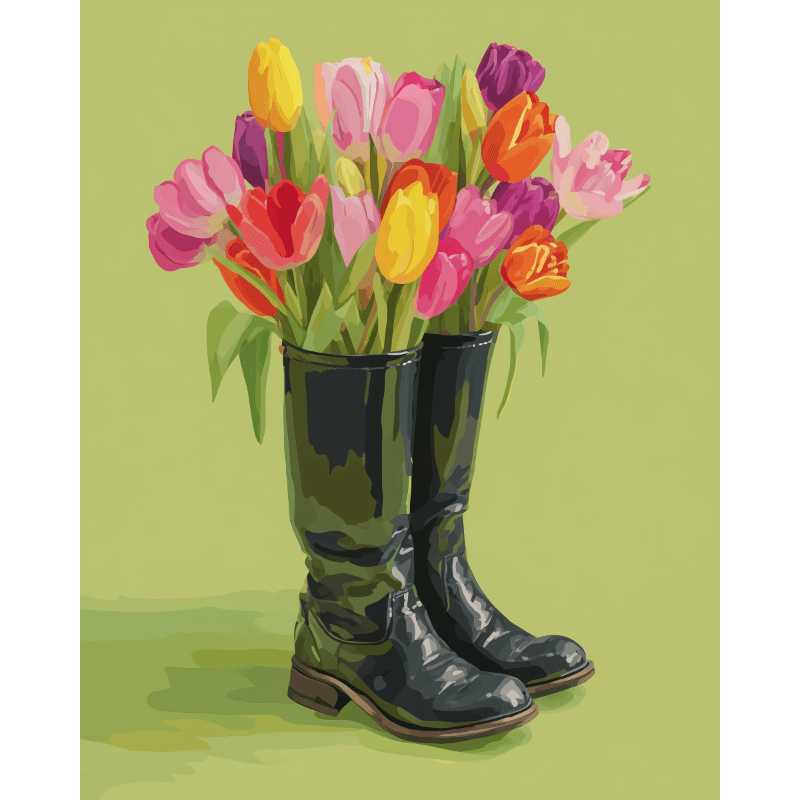 Floral steps | Paint by Number- Paint by Numbers