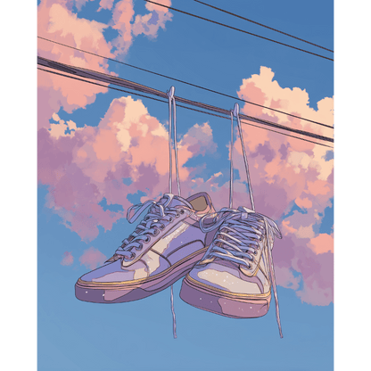 Hanging sneakers | Paint by Number- Paint by Numbers