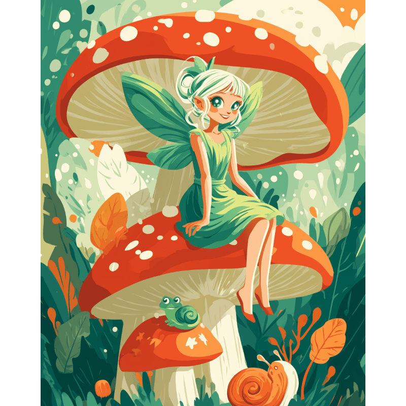 Fairy Toadstool | Paint by Number- Paint by Numbers