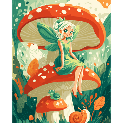 Fairy Toadstool | Paint by Number- Paint by Numbers
