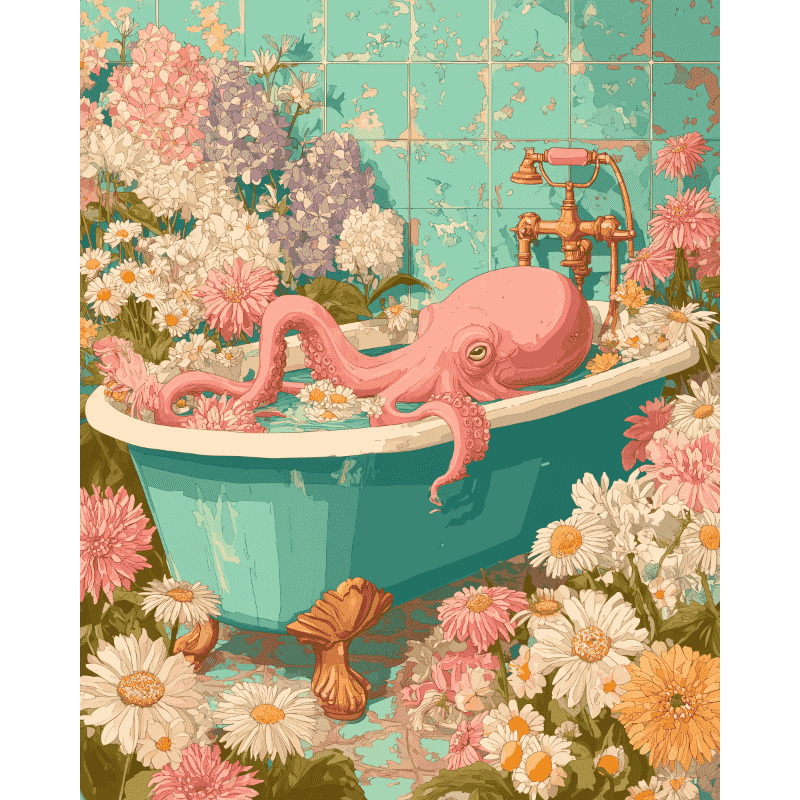 Floral Octopus | Paint by Number- Paint by Numbers