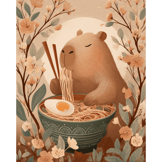 Capybara`s noodles | Paint by Number- Paint by Numbers